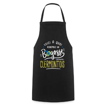 rugby clermont bogosse supporter clermontois - Tablier de cuisine - noir - Devant - AI Model Male 185 dark (185cm)