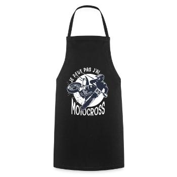 Motocross je peux pas j ai motocross sport moto - Tablier de cuisine - noir - Devant - AI Model Male 185 dark (185cm)