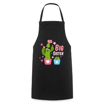 Big Sister Cactus Design - Tablier de cuisine - noir - Devant - AI Model Male 185 dark (185cm)