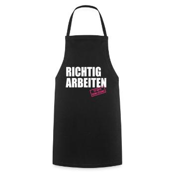 arbeiten ist auch keine Lösung - Kochschürze - Schwarz - Vorne - AI Model Male 185 dark (185cm)
