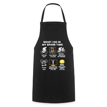 Cyclist cycling passion cycling humour gift - Cooking Apron - black - Front - AI Model Male 185 dark (185cm)