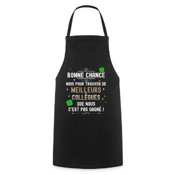 Collègue Annonce homme et femme - Tablier de cuisine - noir - Devant - AI Model Male 185 dark (185cm)