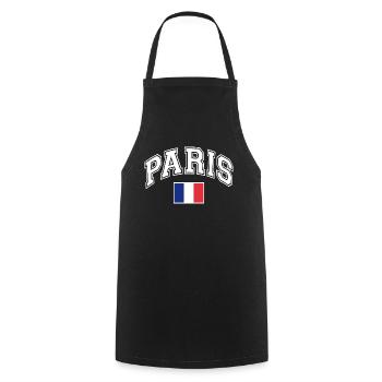 Drapeau de Paris - Tablier de cuisine - noir - Devant - AI Model Male 185 dark (185cm)