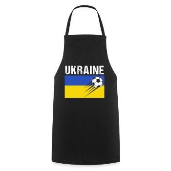 Drapeau Ukraine cadeau football foot ukrainien - Tablier de cuisine - noir - Devant - AI Model Male 185 dark (185cm)