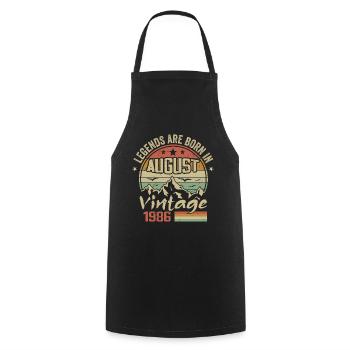 August 1986 Anniversary 1986 - Legends August 1986 - Cooking Apron - black - Front - AI Model Male 185 dark (185cm)