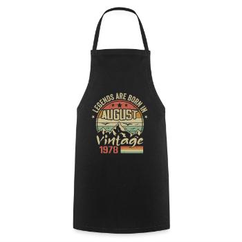 August 1978 Anniversary 1978 - Legends August 1978 - Cooking Apron - black - Front - AI Model Male 185 dark (185cm)