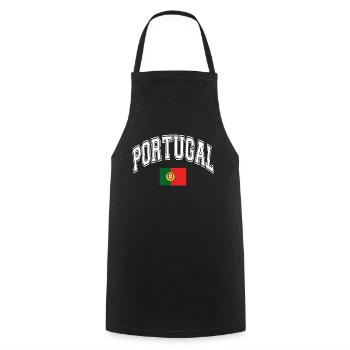 Drapeau du Portugal - Tablier de cuisine - noir - Devant - AI Model Male 185 dark (185cm)