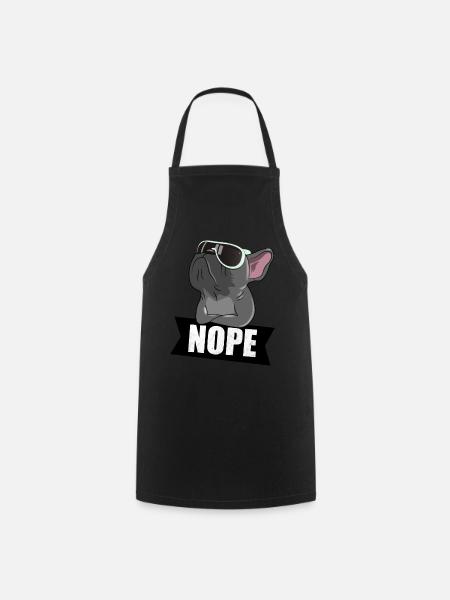 Bouledogue français: NOPE - Tablier de cuisine - noir