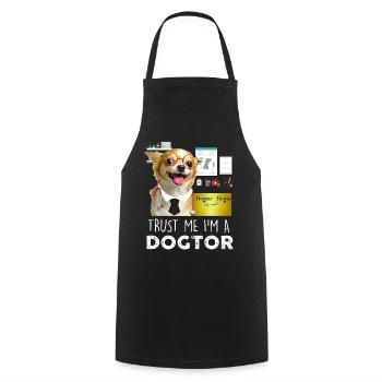 Trust me I'm A Dogtor Funny Dog Chihuahua - Cooking Apron - black - Front - AI Model Male 185 dark (185cm)