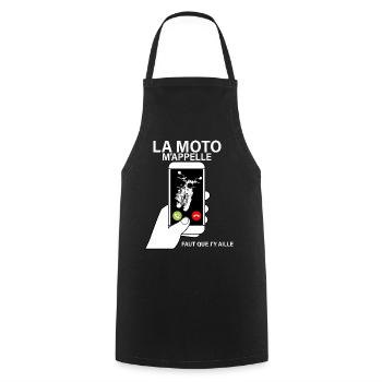 J'Aime L'Appel de la Moto Cadeau Motard - Tablier de cuisine - noir - Devant - AI Model Male 185 dark (185cm)