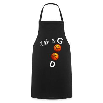 Basketball Zitat Basketball Mann oder Frau - Kochschürze - Schwarz - Vorne - AI Model Male 185 dark (185cm)