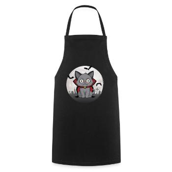 Vampurr Cat Halloween - Cooking Apron - black - Front - AI Model Male 185 dark (185cm)