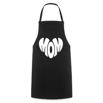 Mom Herz Form Mama Herzform Muttertag Geschenk - Kochschürze - Schwarz - Vorne - AI Model Male 185 dark (185cm)
