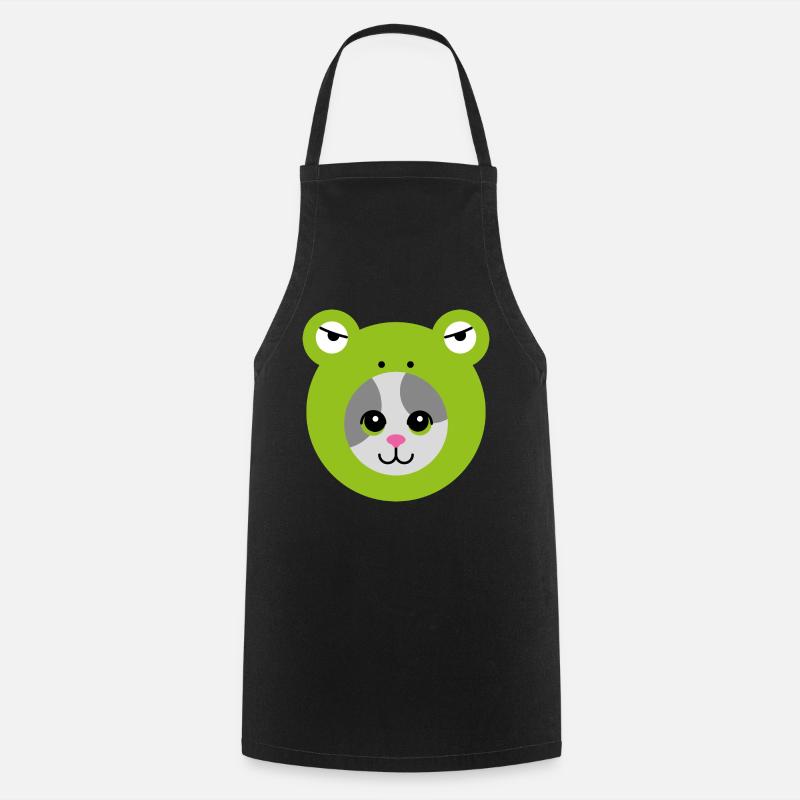 Chat dans un costume de grenouille - Tablier de cuisine - noir