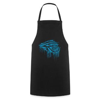 Auge des Rah Tattoo Tribal Eye of Horus - Kochschürze - Schwarz - Vorne - AI Model Male 185 dark (185cm)