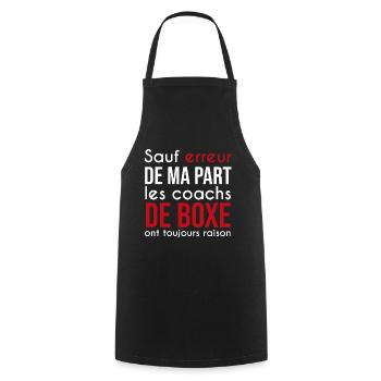coach de boxe toujours raison - Tablier de cuisine - noir - Devant - AI Model Male 185 dark (185cm)