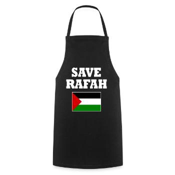 Save rafah - Kochschürze - Schwarz - Vorne - AI Model Male 185 dark (185cm)