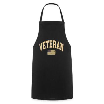 Veteran USA Flagge - Kochschürze - Schwarz - Vorne - AI Model Male 185 dark (185cm)