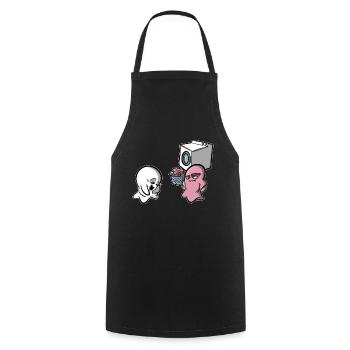 Ghost is pink after washing - Cooking Apron - black - Front - AI Model Male 185 dark (185cm)