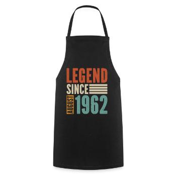 Légende Août 1962 Vintage Vintage Anniversaire - Tablier de cuisine - noir - Devant - AI Model Male 185 dark (185cm)