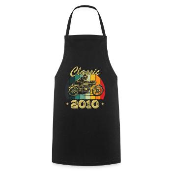 Cadeau D’anniversaire Classique vintage Né en 2010 - Tablier de cuisine - noir - Devant - AI Model Male 185 dark (185cm)