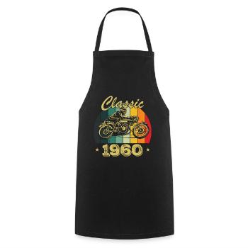 Cadeau D’anniversaire Classique vintage Né en 1960 - Tablier de cuisine - noir - Devant - AI Model Male 185 dark (185cm)