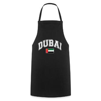 Drapeau de Dubaï - Tablier de cuisine - noir - Devant - AI Model Male 185 dark (185cm)