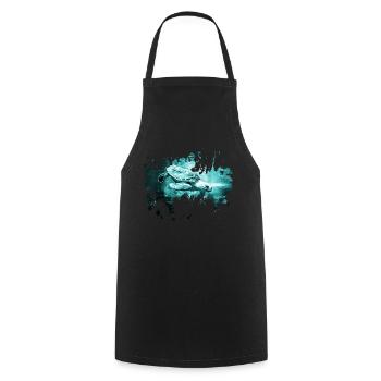 Cadeau aquarelle tortue tortue - Tablier de cuisine - noir - Devant - AI Model Male 185 dark (185cm)