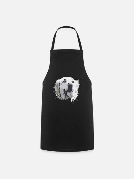 Creative drawing Golden Retriever - Cooking Apron - black