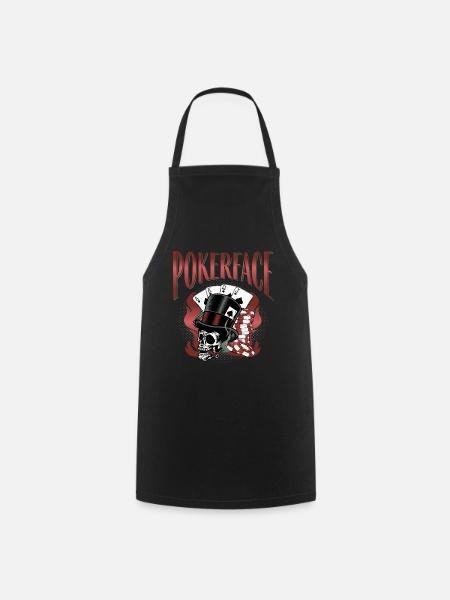 Pokerface Pokerspieler Totenkopf Poker Skull - Kochschürze - Schwarz