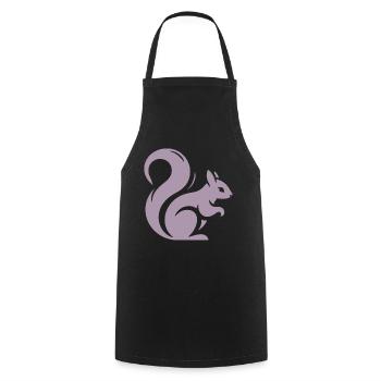Minimalist Squirrel Silhouette - Cooking Apron - black - Front - AI Model Male 185 dark (185cm)
