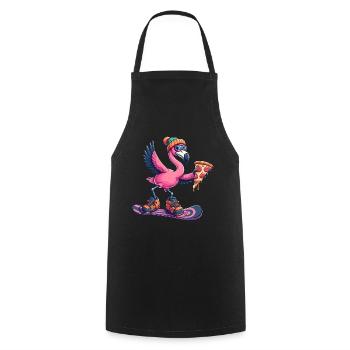 Flamingo Snowboard Pizza Winter - Kochschürze - Schwarz - Vorne - AI Model Male 185 dark (185cm)