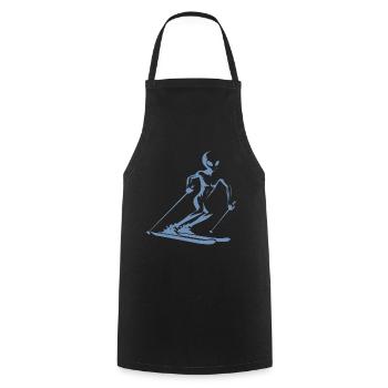 Alien skier silhouette for minimalist - Cooking Apron - black - Front - AI Model Male 185 dark (185cm)