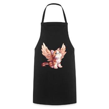 Conception de bande dessinée d’ange chat mignon - Tablier de cuisine - noir - Devant - AI Model Male 185 dark (185cm)