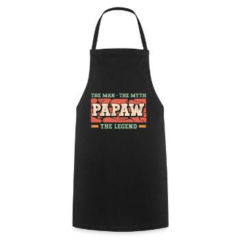 Papa Vater Opa Geschenkidee Papaw Spruch Retro - Kochschürze - Schwarz - Vorne - AI Model Male 185 dark (185cm)