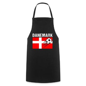Denmark Flag Danish Football Gift - Cooking Apron - black - Front - AI Model Male 185 dark (185cm)
