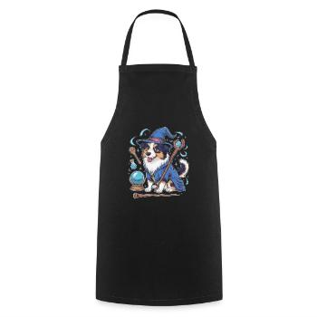 Berger Australien Magicien avec Baguette - Tablier de cuisine - noir - Devant - AI Model Male 185 dark (185cm)