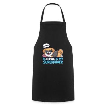 Mignon pékinois endormi pour les amoureux des chiens - Tablier de cuisine - noir - Devant - AI Model Male 185 dark (185cm)