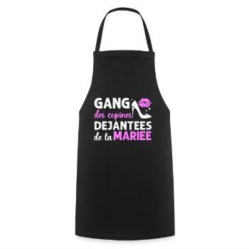 Gang des copines de la mariée humour EVJF cadeau. - Tablier de cuisine - noir - Devant - AI Model Male 185 dark (185cm)