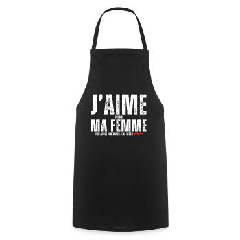 J' aime ma femme humour gaming cadeau pour gamer - Tablier de cuisine - noir - Devant - AI Model Male 185 dark (185cm)