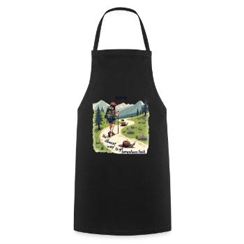 Hiking In The Mountains Funny Shirt For Hikers - Cooking Apron - black - Front - AI Model Male 185 dark (185cm)