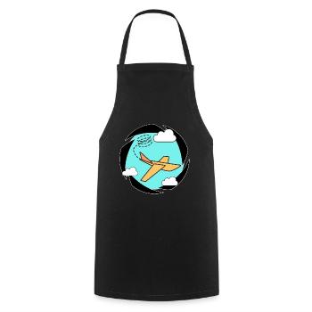 Cool avion avion avion dessin animé - Tablier de cuisine - noir - Devant - AI Model Male 185 dark (185cm)