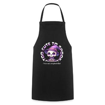 Trop mignon pour effrayer la sorcière - Tablier de cuisine - noir - Devant - AI Model Male 185 dark (185cm)