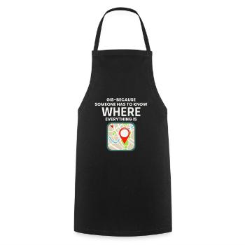 GIS Where Everything Is Map Location - Cooking Apron - black - Front - AI Model Male 185 dark (185cm)