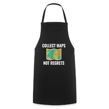 Collect Maps Not Regrets GIS Travel - Cooking Apron - black - Front - AI Model Male 185 dark (185cm)
