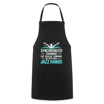 Natation synchronisée Jazz Mains Nageur Humour - Tablier de cuisine - noir - Devant - AI Model Male 185 dark (185cm)
