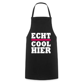 Echt cool hier - Kochschürze - Schwarz - Vorne - AI Model Male 185 dark (185cm)