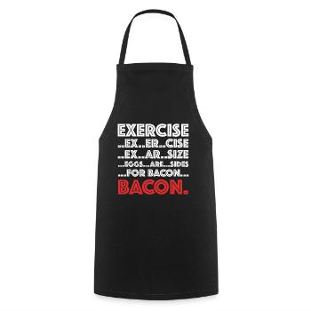 Bacon Training | Beer, grilling, meat, bacon - Cooking Apron - black - Front - AI Model Male 185 dark (185cm)