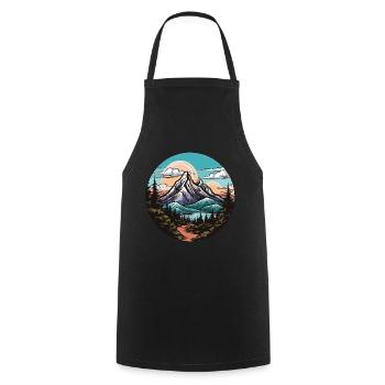 Mountains Landscape - Cooking Apron - black - Front - AI Model Male 185 dark (185cm)