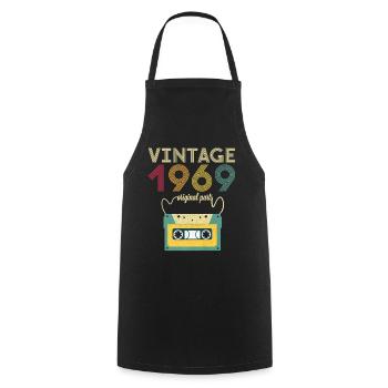 Year of Birth Gift Vintage 1969 Original Shirt - Cooking Apron - black - Front - AI Model Male 185 dark (185cm)